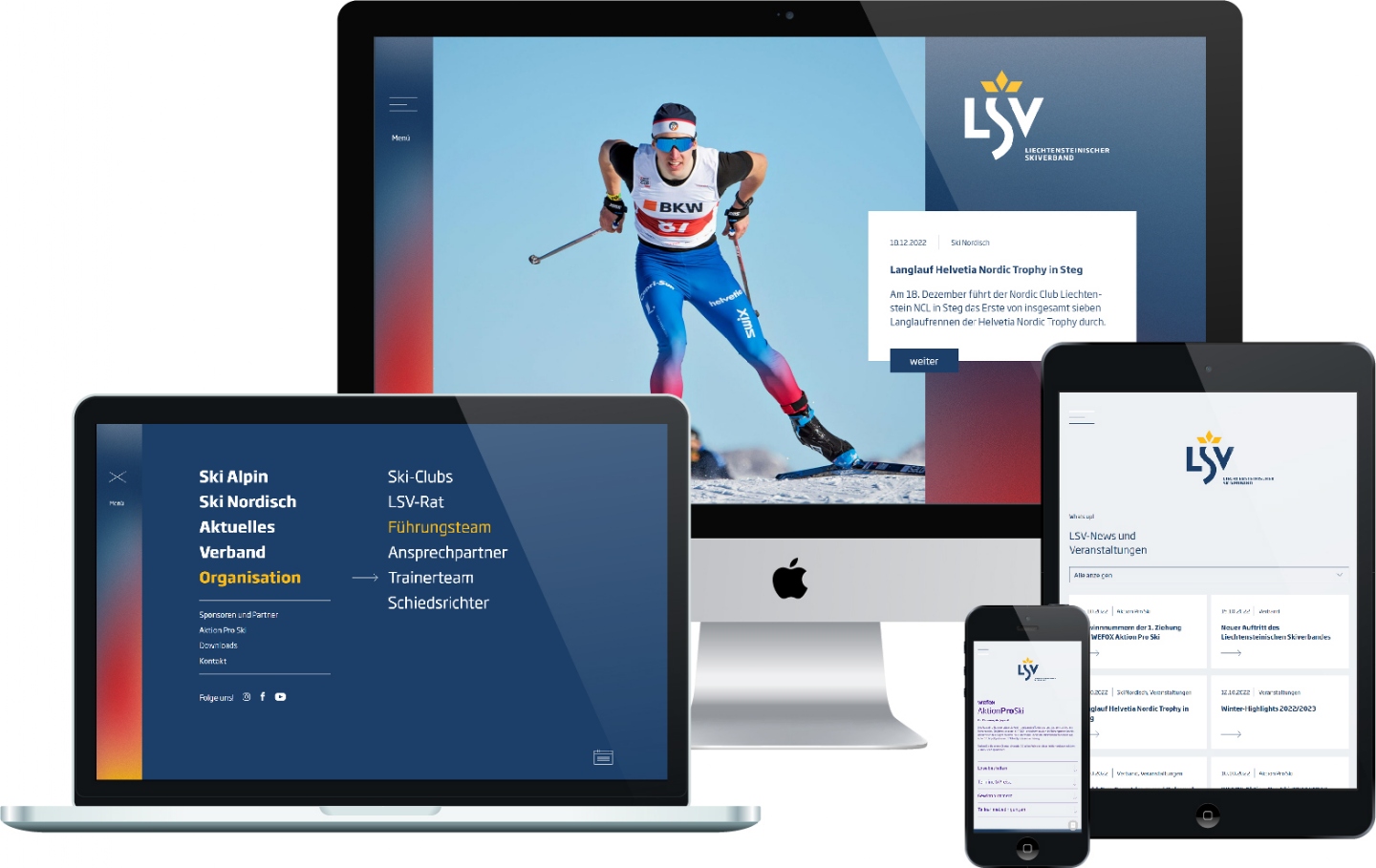 Liechtensteinischer Skiverband (LSV) - Responsive Website, CMS